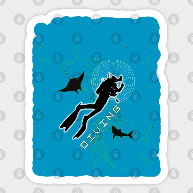 Diving scuba Sticker by UMF - Fwo Faces Frog